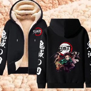 Veste demon slayer polaire à capuche