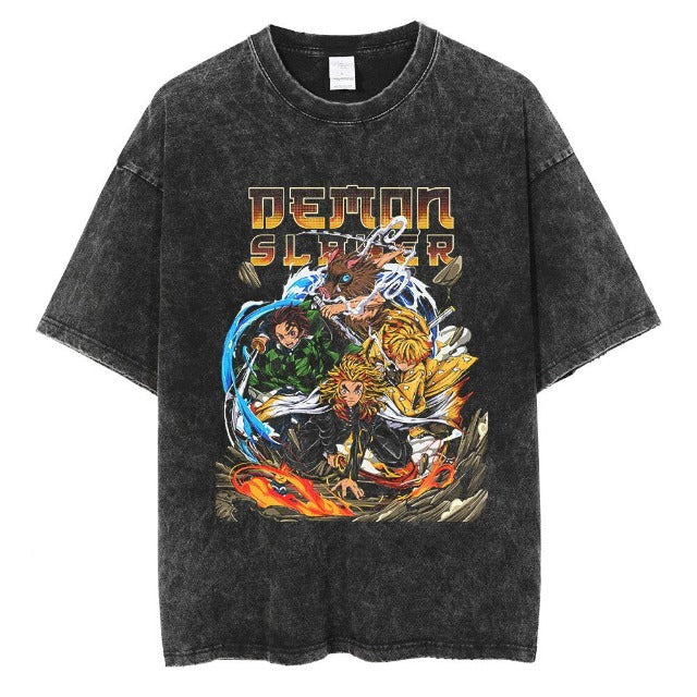 T shirt Demon Slayer rétro