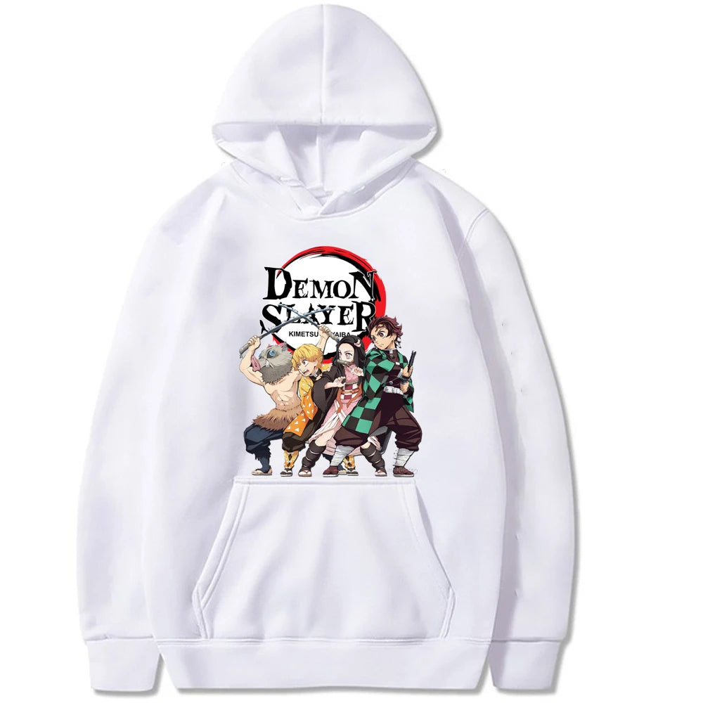 Sweat Demon Slayer unisexe à capuche et manches longues – Image 4