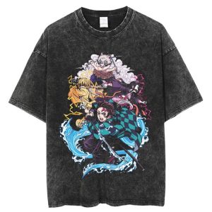T shirt Demon Slayer avec Nezuko, Tanjiro, Zenitsu et Inosuke