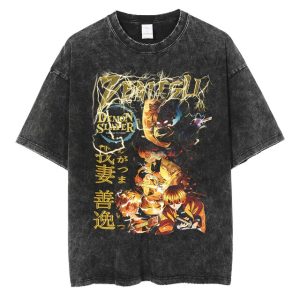 T-shirt Demon Slayer Zenitsu Vintage Éclair