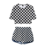 Pyjama demon slayer femme Tanjiro carreaux noir et blanc