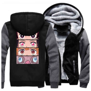 Veste Demon Slayer hivernale à motifs de personnages