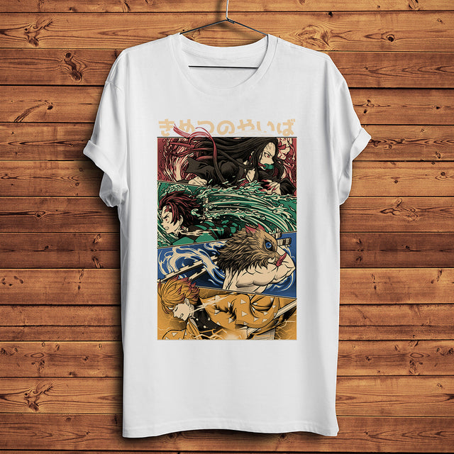 T shirt Demon Slayer avec Nezuko, Tanjiro, Inosuke, Zenitsu