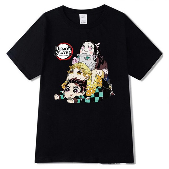T shirt Demon Slayer floqué, 4 coloris, unisexe, manches courtes – Image 3