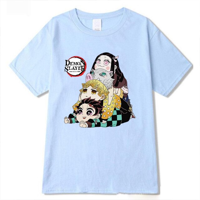 T shirt Demon Slayer floqué, 4 coloris, unisexe, manches courtes – Image 5