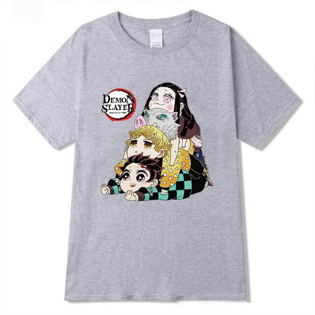 T shirt Demon Slayer floqué, 4 coloris, unisexe, manches courtes – Image 4