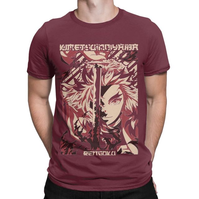 T shirt Demon Slayer Kyojuro Rengoku Flamme – Image 3