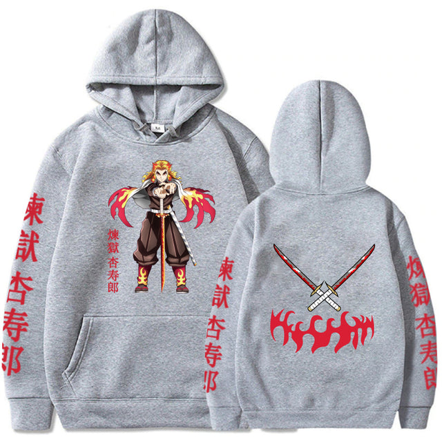 Sweat Demon Slayer capuche Kyojuro Rengoku mixte manches longues – Image 6