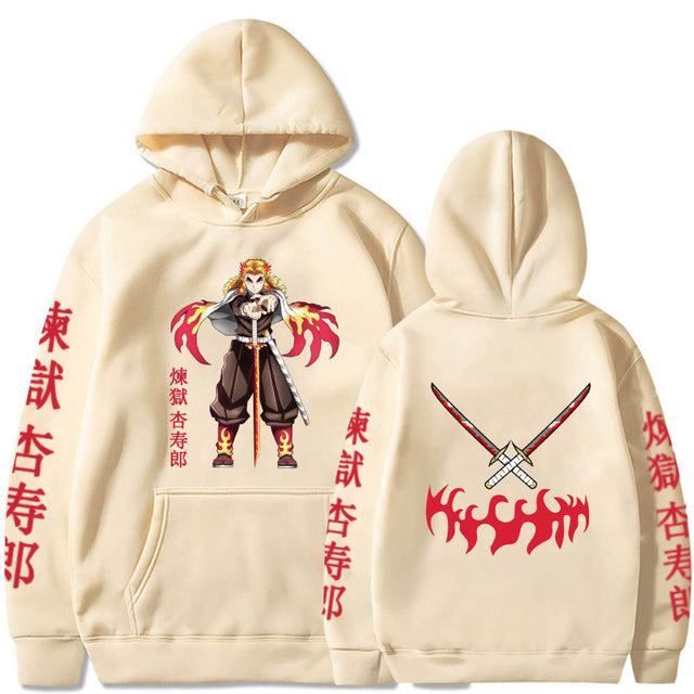 Sweat Demon Slayer capuche Kyojuro Rengoku mixte manches longues – Image 7