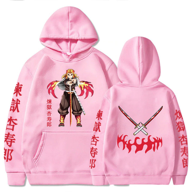 Sweat Demon Slayer capuche Kyojuro Rengoku mixte manches longues – Image 8