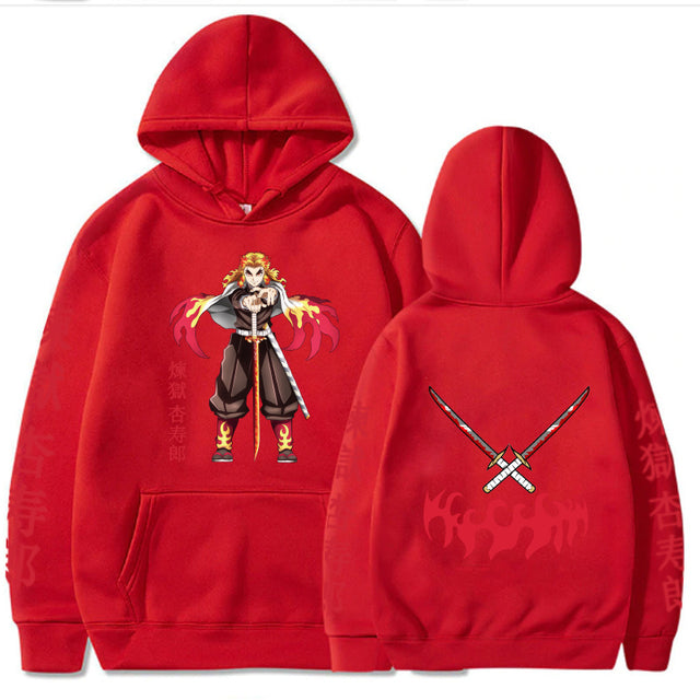 Sweat Demon Slayer capuche Kyojuro Rengoku mixte manches longues – Image 4