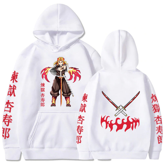 Sweat Demon Slayer capuche Kyojuro Rengoku mixte manches longues – Image 3