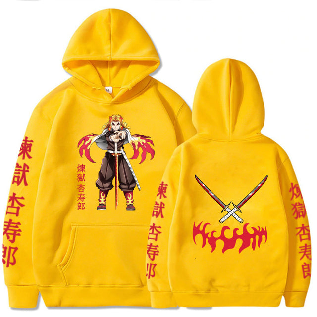 Sweat Demon Slayer capuche Kyojuro Rengoku mixte manches longues – Image 5