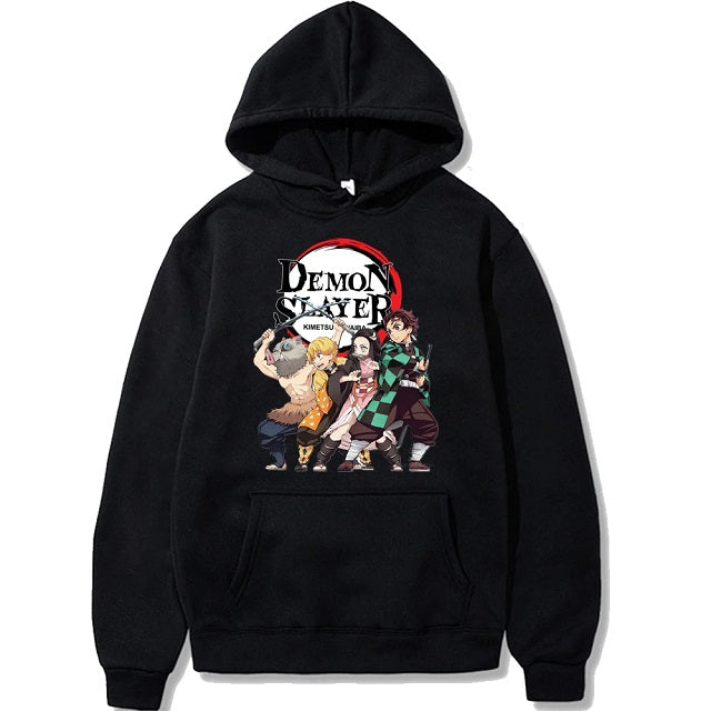 Sweat Demon Slayer unisexe à capuche et manches longues – Image 3